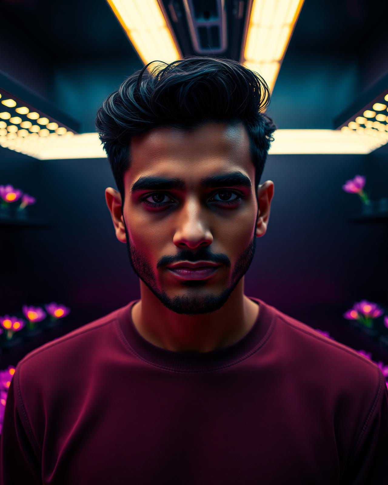 Prajwal, founder of VertiRoots, inside the cultivation facility